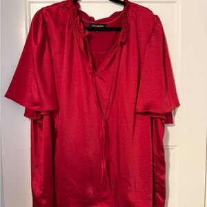 Luxurious Red Satin Blouse